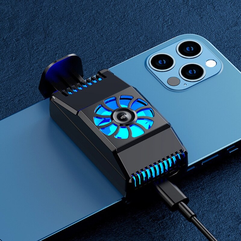 Phone Cooler - Mobile Cooling Pad - Gamepad Holder - Gaming Phone Fan: Black