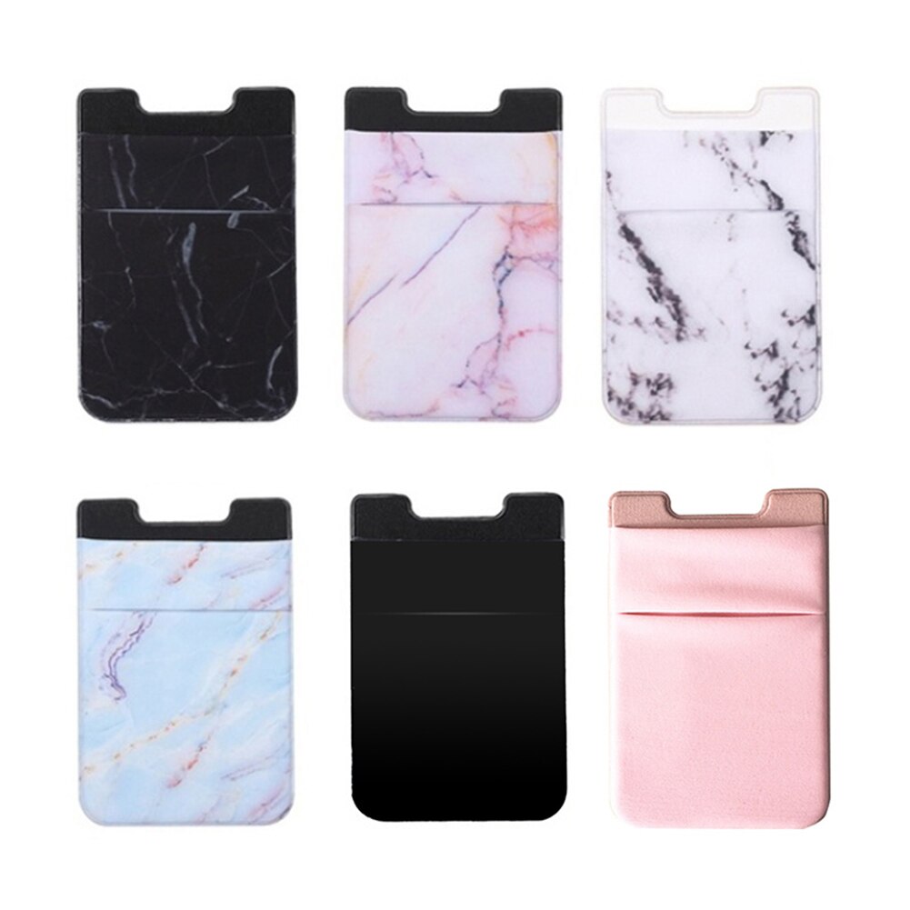 Marmer Zelfklevende Mobiele Telefoon Back Credit Id Kaarthouder Case Pocket Cover
