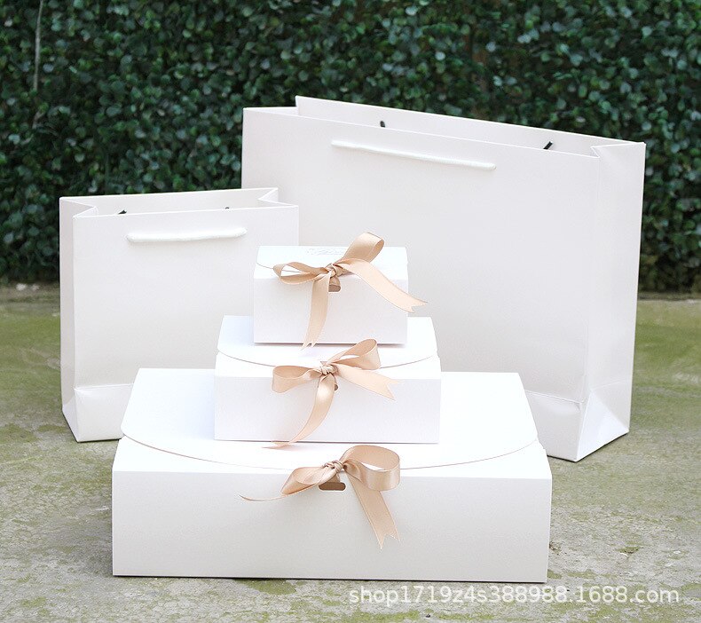 10pcs Kraft Paper Baking Cookies Box Packaging Packaging Box Birthday Weeding Custom Print Event Party Supplies Packaging: White / 31x25x8cm