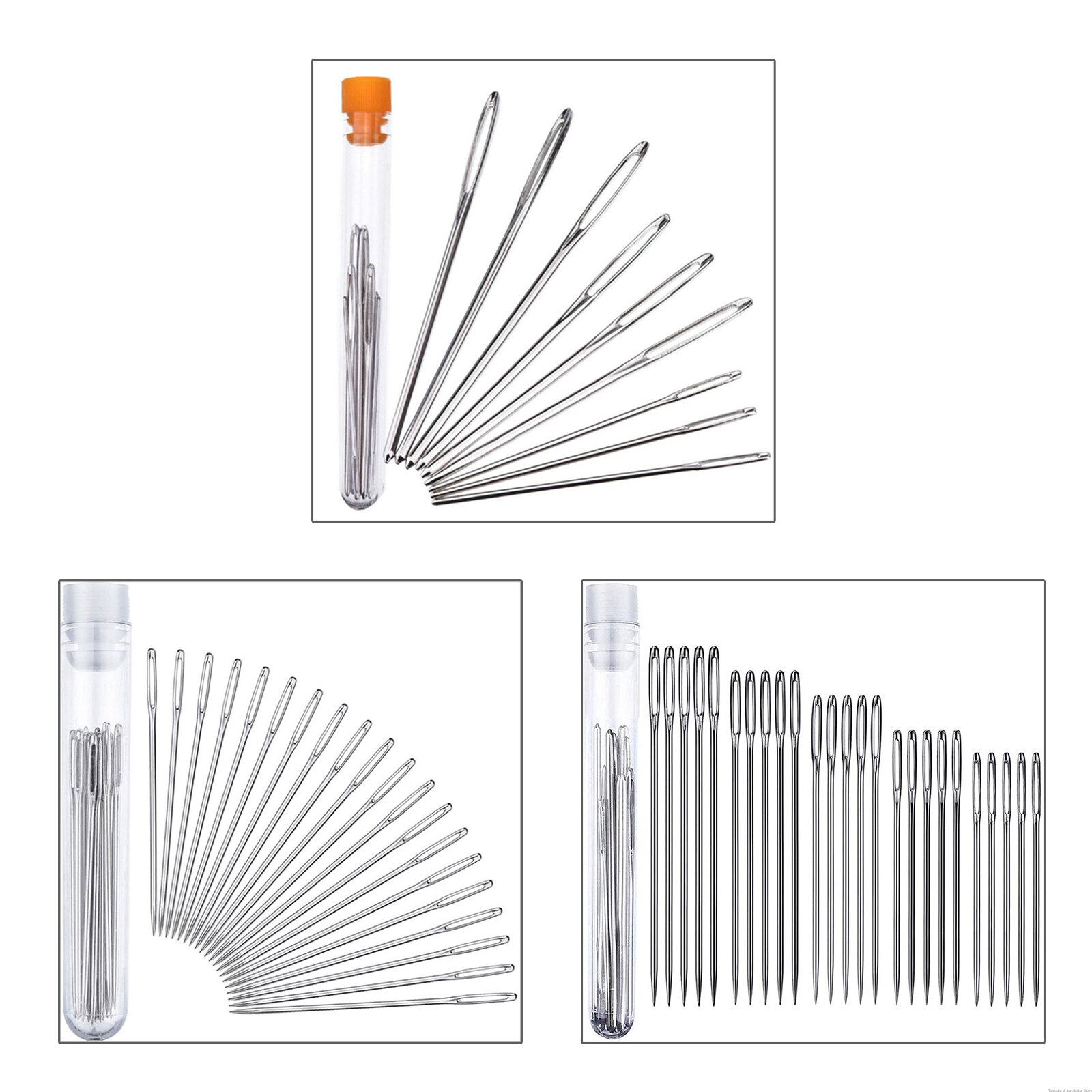 Sewing Needle Accessories Cross Stitch Knitting Large Eye Needles With Case Stainless Steel DIY Leather Tools Sewing Needle