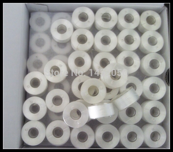 Simthread 75d/2 fios brancos tipo a, bobinas pré-enroladas para máquina de bordar brother