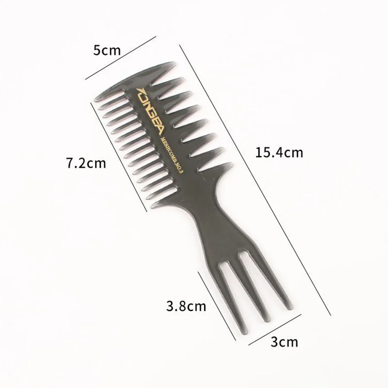 Peine de peluquería para hombres cepillo de pelo de diente ancho peines de peinado herramientas de peinado de barbería: Azul oscuro