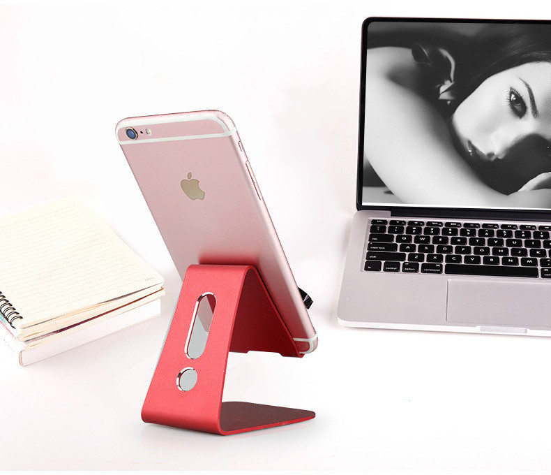 Universal aluminium tablet holder til apple ipad beslag senior metal støtte til iphone x /8 mipad samsung galaxy fane holder holder: Rød