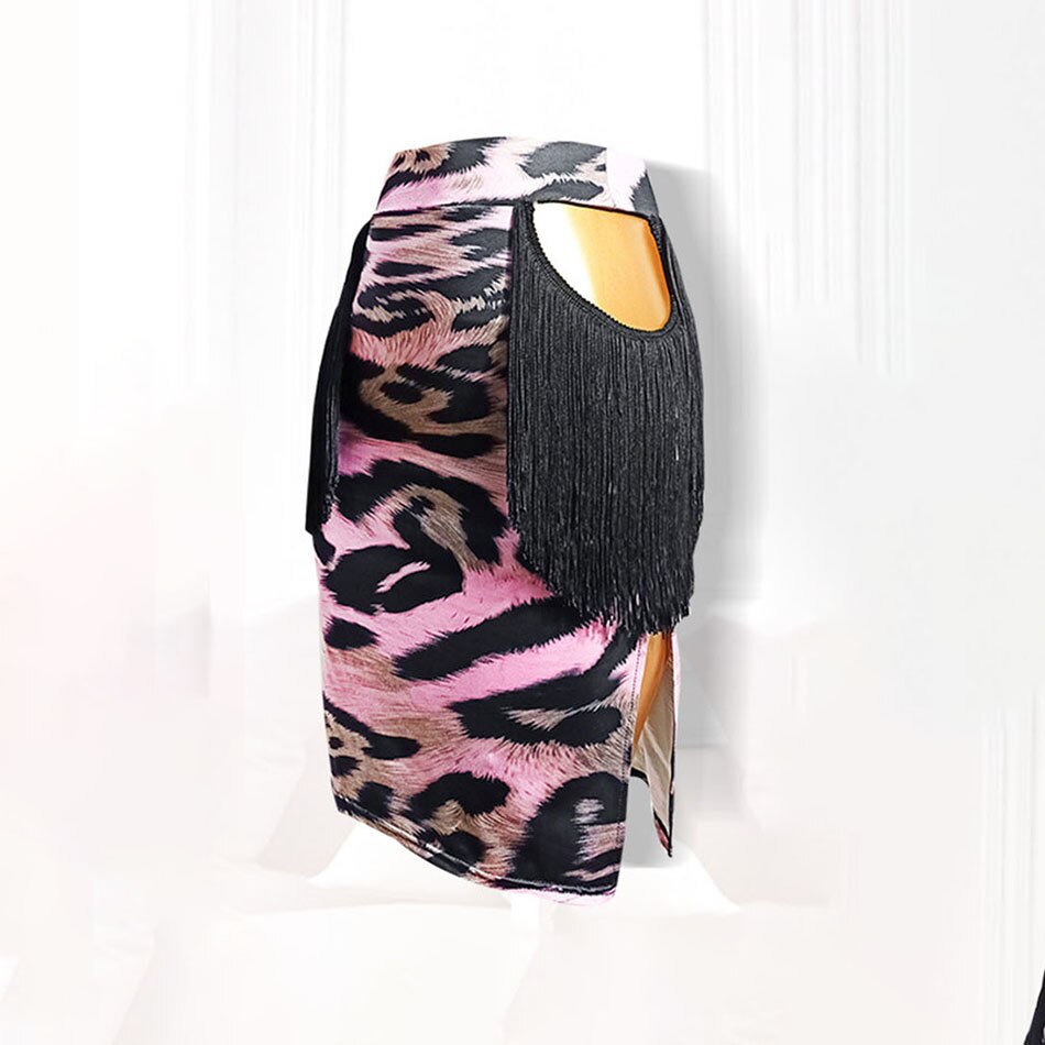 neue Latin Dance Kleid Frauen Leopard Latin Dance Rock für Ballsaal Samba Tango Chacha Bauchtanz Performamnce LP560