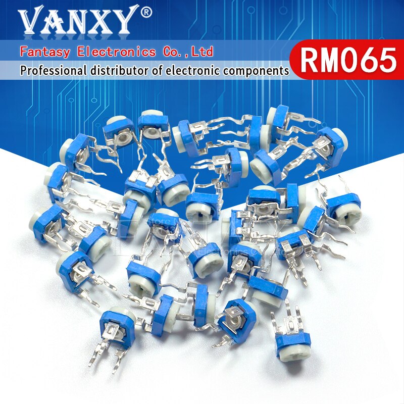 20Pcs RM065 RM-065 100 200 500 1K 2K 5K 10K 20K 50K 100K 200K 500K 1M Ohm Trimpot Trimmer Potentiometer Variabele Weerstand