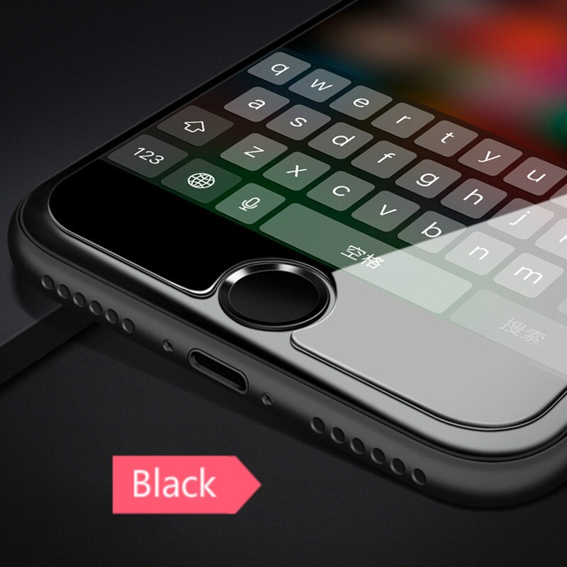 Ren farge universell telefon fingeravtrykk hjemmeknapp til iphone 7 6 6s Plus 5 5s se ipad anti-svette beskyttende knapp klistremerke: Svart