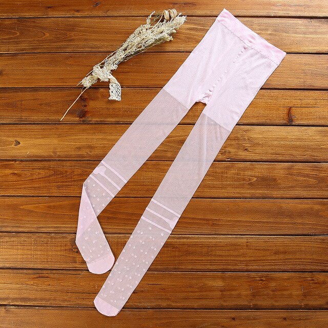 baby girls Ultra-thin Summer tights cute butterfly princess pantyhose infant girls little dot embroidery kids child dance tight: Pink dot butterfly / M