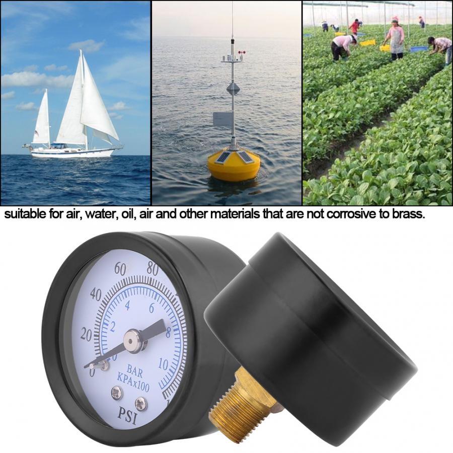 Mini Vacuum Gauge For Fuel Air Oil Water 0-160psi/0-10bar 1/8 NPT Thread digital manifold digital