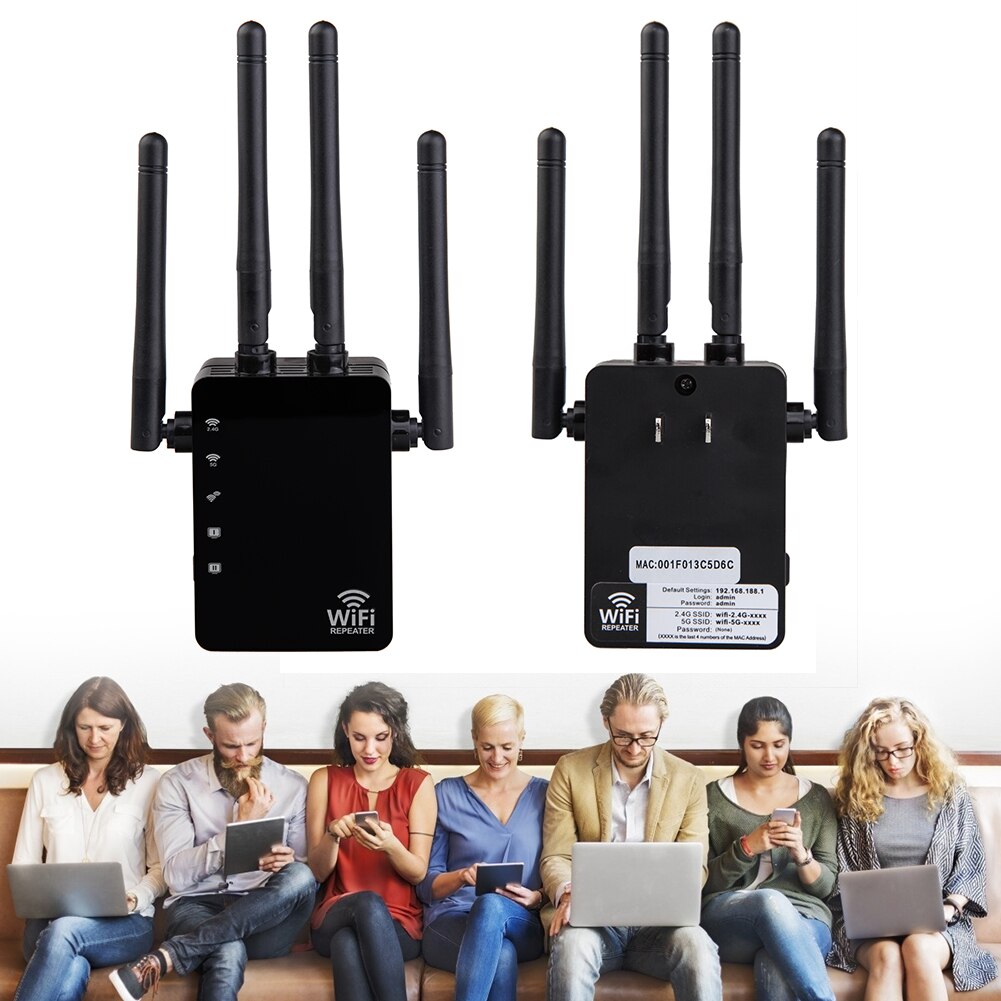 Sem fio wifi repetidor cores clássicas e design durável simples faixa dupla 1200m wifi faixa impulsionador extensor ponto de acesso