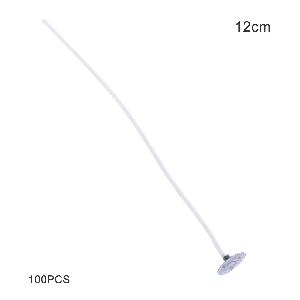 100 stk 2.6/6/10/12/16cm til å lage lavrøyk naturlig stearinvoks voks bomullskjerne håndlaget tilbehør røykfrie materialer: 12cm(100 stk)
