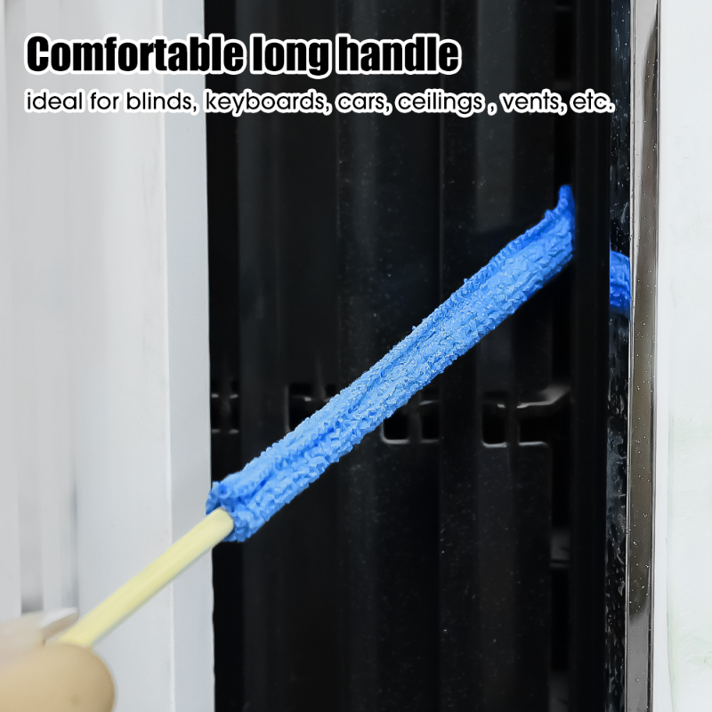 Car Detail Cleaning Brush Long Handle Air Conditioner Blinds Narrow Dust Remover Tools Cleaning Brush Microfiber Cloth Brushes