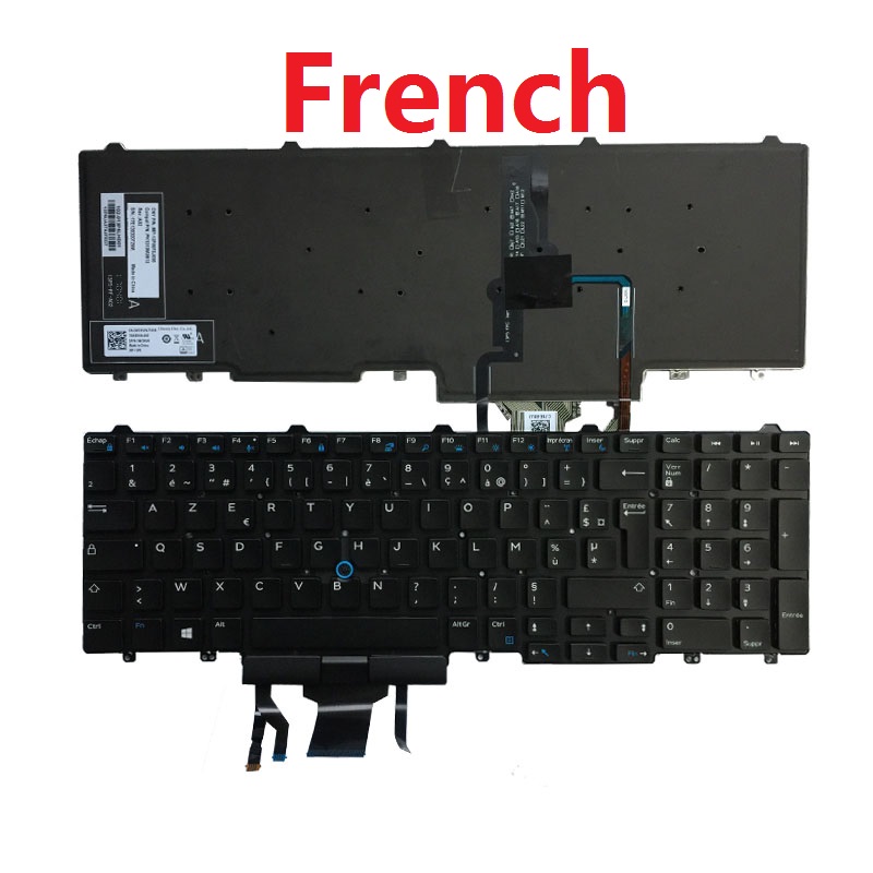 US/FR/French Laptop keyboard for Dell Latitude E5550 E5570 E5580 E5590 E5591 Precision M3520 M7520 M7720