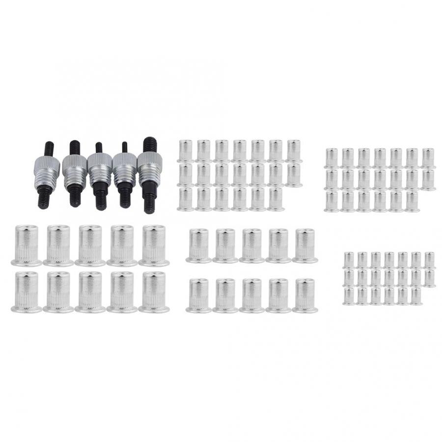 86pcs/set M3-M8 Blind Rivet Nuts Threaded Insert and Rivet GunTool Rivnut Nutsert Riveting Kit Electric