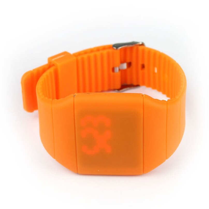 Waterproof Mens Womens Digital LED Touch Sports Silicone Bracelet Wrist Watch eleven colors#4A24FN