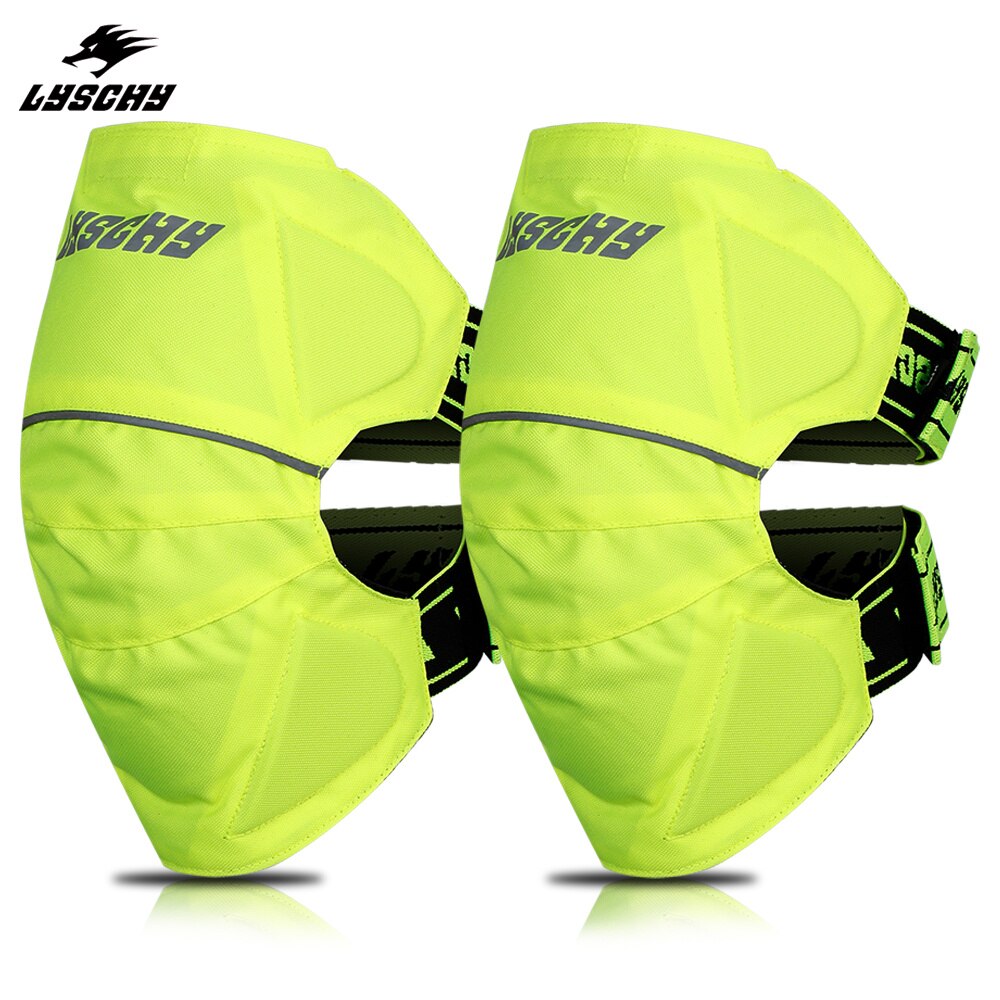 LYSCHY letnie motocyklowe ochraniacze na kolana wioślarz MTB skuter orteza stawu skokowego motocykl CE ochronny sprzęt mężczyźni na wolnym powietrzu Sporty Kneepads: zielony / M