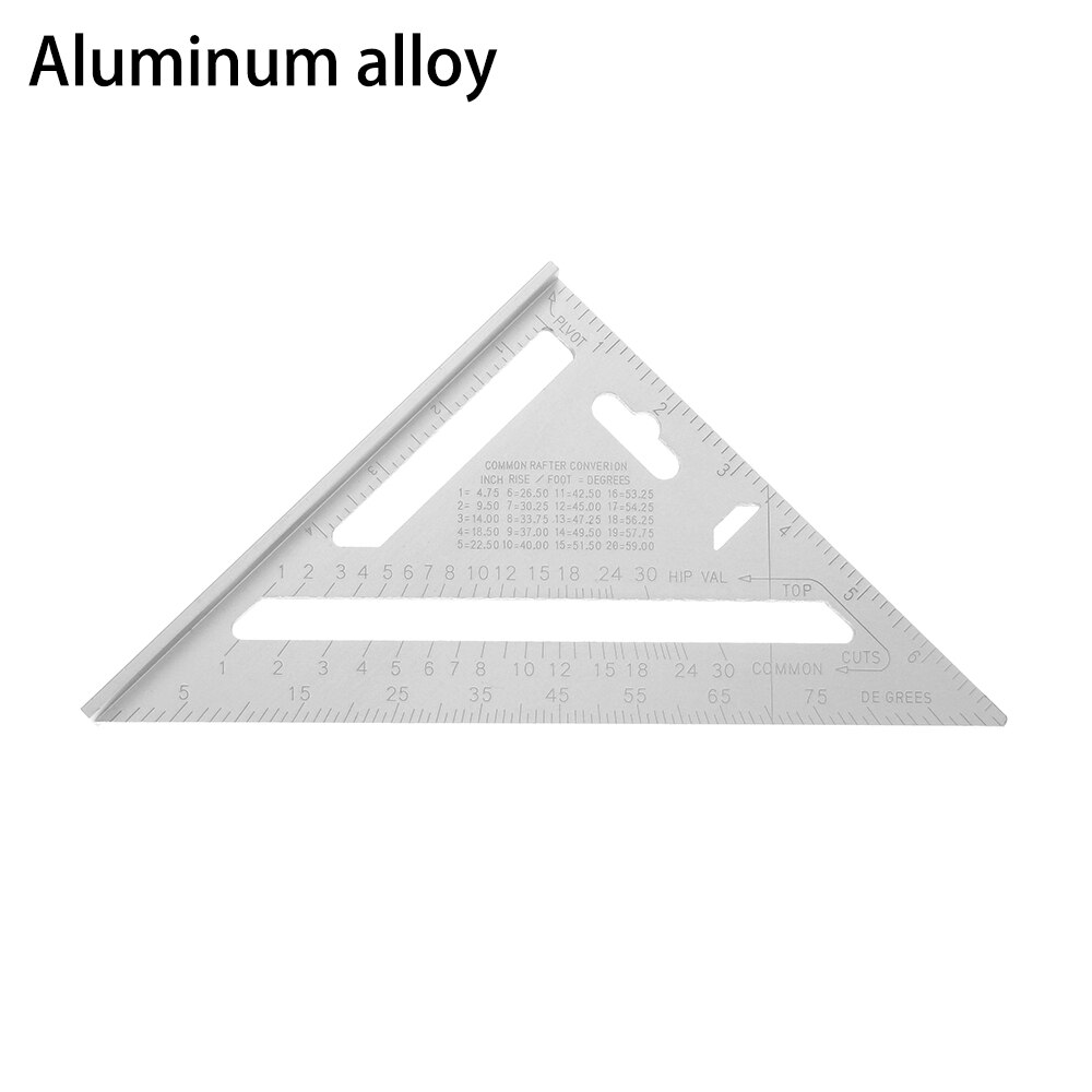 7 " kolmio astelevy puuntyöstö kattorauta neliö viivain jiiri nopeus neliöraapuri kolmilinjainen sahanohjain kehystysmittaustyökalu: Valettu alumiiniseos