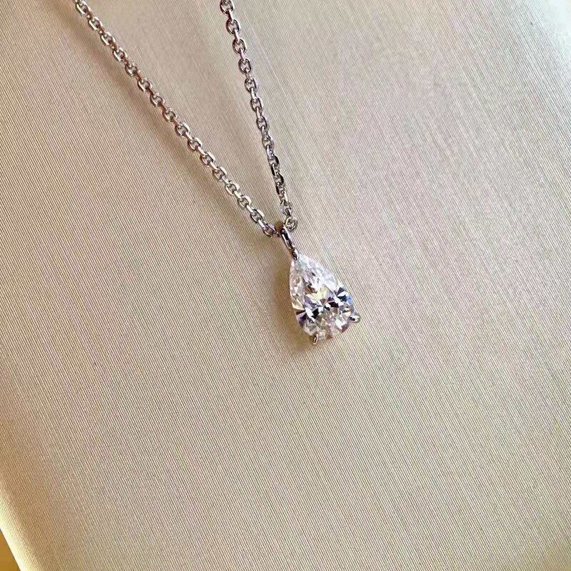 Oevas 100% 925 Sterling Zilver 0.75 Carat Water Hoge Carbon Diamanten Hanger Ketting Voor Vrouwen Sparkling Party Fijne Sieraden