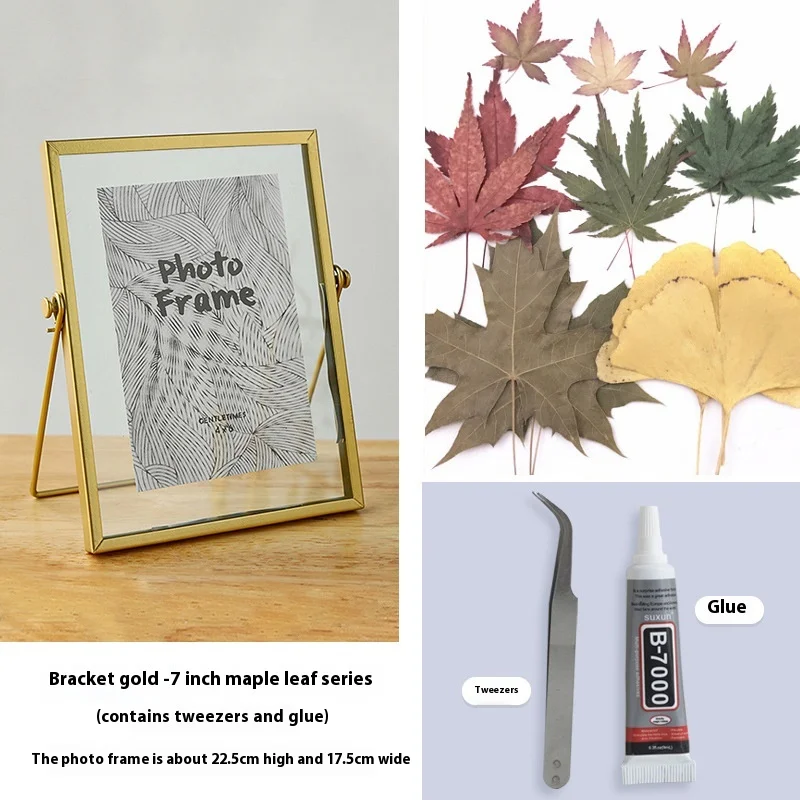 DIY Double-Sided Transparent Glass Picture Frame for Dried Flowers Handmade Home Decor Display Stand Decorative Photo Frame