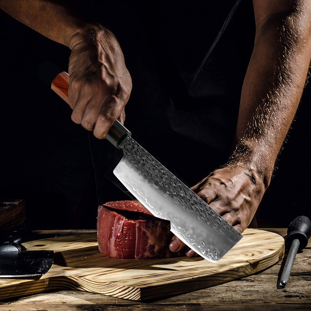 XITUO Kitchen Chef Knife Three-layer Steel Handmade Forged Sharp Cleaver Kiritsuke Boning Santoku Paring Knives Cooking Tools