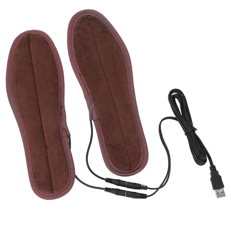 USB Heated Insoles Electric Pads Winter Foot Warmers Shoes Boot Heater Insoles Washable Warm Thermal Insoles Unisex Plantillas