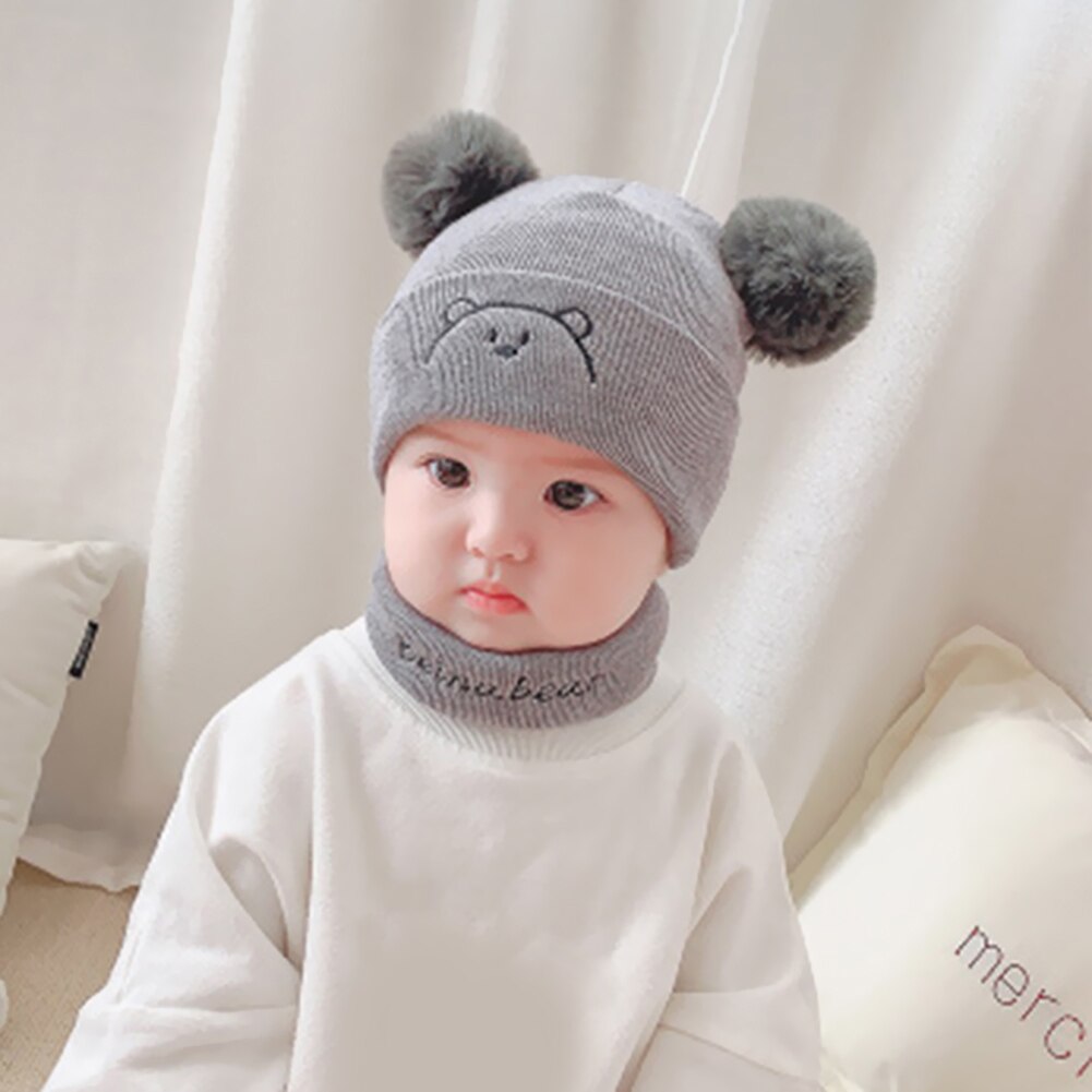 Cartoon Fleece Knitted Cute Beanies Cap Soft Cold Resistance Leisure Lovely Thicken Knitted Hat Baby Winter Accessories
