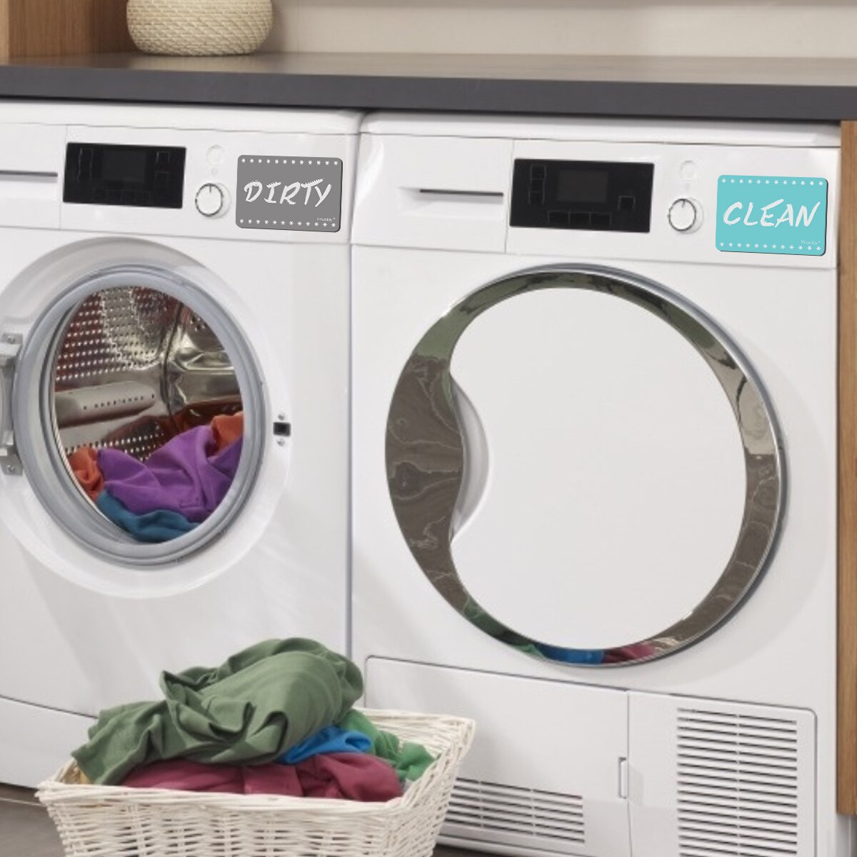 3.54x2.36inch Dishwasher Magnet Clean Dirty Sign Reversible Double Sided Dish Washer Clean Dirty Indicator No damage no residue