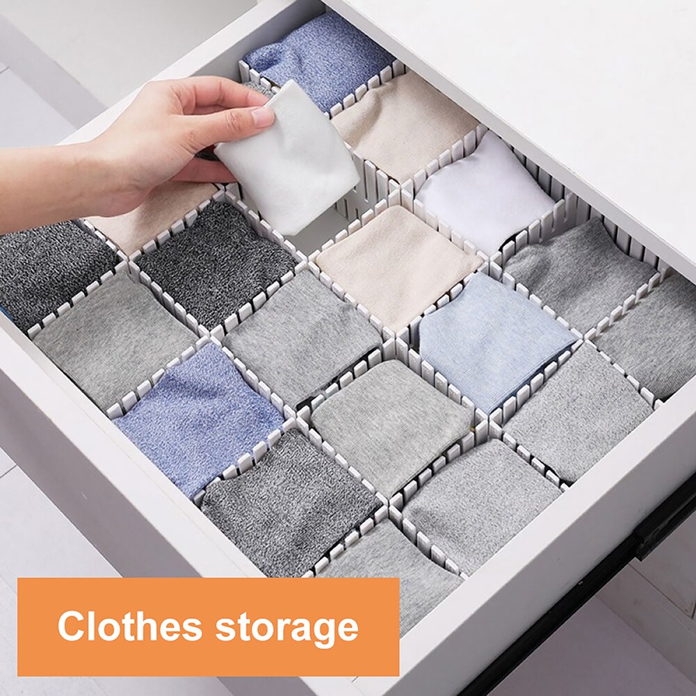 4Pcs Plastic Drawer Dividers Storage Organizer Shelves Household Free Combination Storage Board Closet Organizer Storage Box