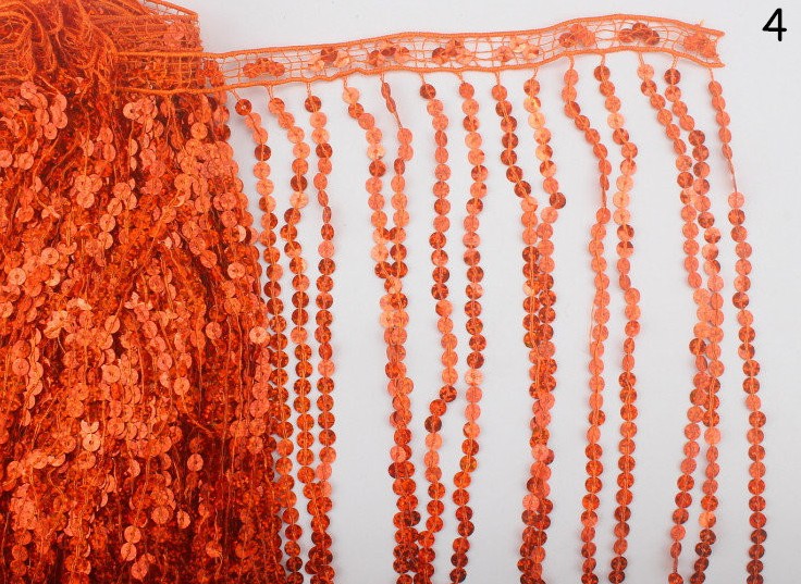 30cm Breedte 2yards Shiny Sequin Tassel Fringe DIY Kostuum Trim Accessoires Applique Show Jurk Handgemaakte Kant Stof: No.4