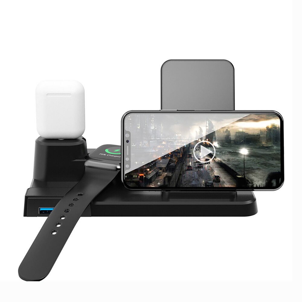 3 In 1 Qi Snelle Draadloze Opladen Dock Station Voor Iphone Samsung 10W Draadloze Oplader Voor Airpods Voor Apple horloge Fast Charger