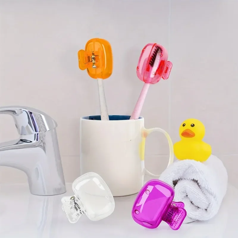 1 Uds. Fundas para cabezales de cepillo de dientes de viaje, tapa protectora para cepillo de dientes, funda protectora portátil con Clip de plástico para viajes en el hogar
