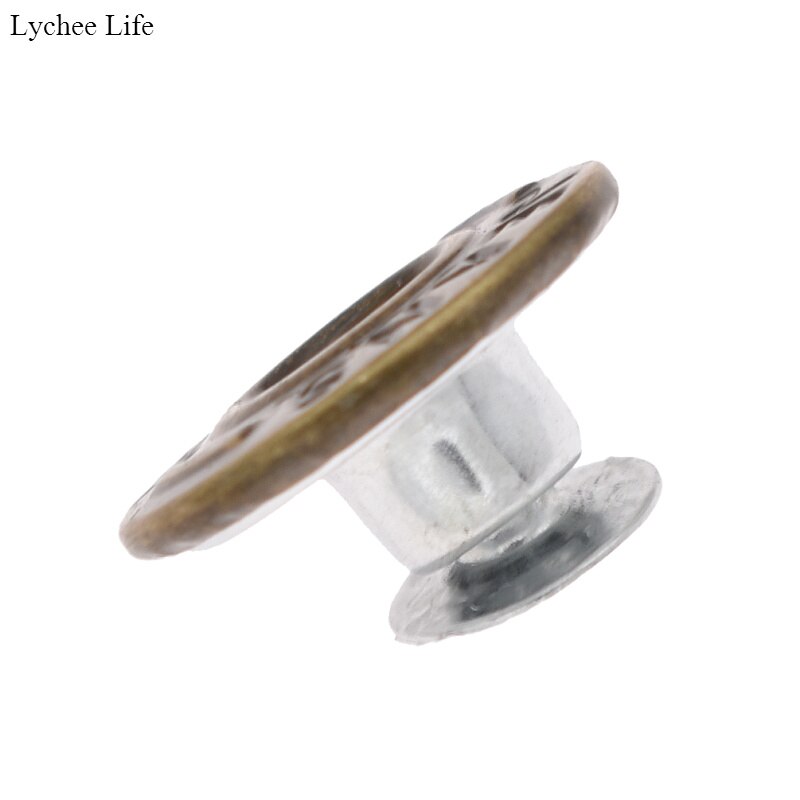 Lychee Life-tachuelas metálicas para pantalones vaqueros, tachuelas con botón a presión, remache, NO cosido, accesorios de ropa hechos a mano, 20 Uds.