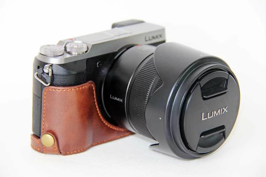 Klassische PU Leder Kamera Tasche Hälfte fallen Abdeckung Für Panasonic Lumix DMC-GX80 DMC-GX85 GX80 GX85 Kamera Halbkörper einstellen