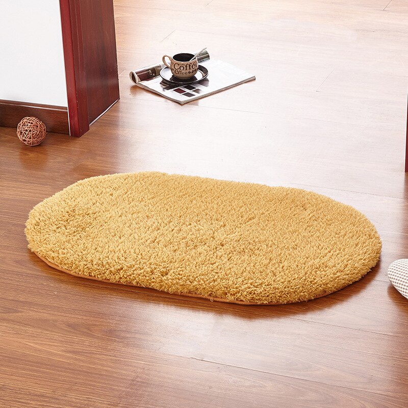 Large Size Thicken Chenille Bath Mat bedroom kitchen Rug Carpet For Living Room Floor Anti-slip Door Absorbent Pad Mat: Khaki