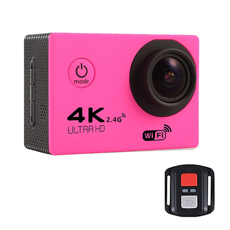 Water-proof Mini Camera Touch Screen Full HD 4K 140° Wide-angle lens 500 million pixels Outdoor remote control camera: Pink