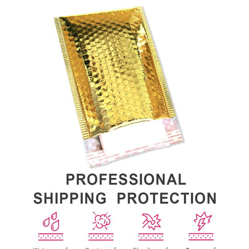 25Pcs/Lot Gold Padded Bubble Envelopes Metallic Bubble Mailer Gold Aluminum Foil Bag Packing Wrap