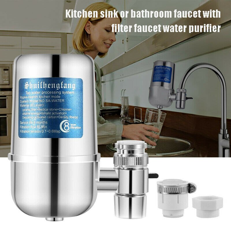 8 Layer Reusable Faucet Water Filter Activated Carbon Household Kitchen faucet For Kitchen Sink Mount Filtration Tap Purifier