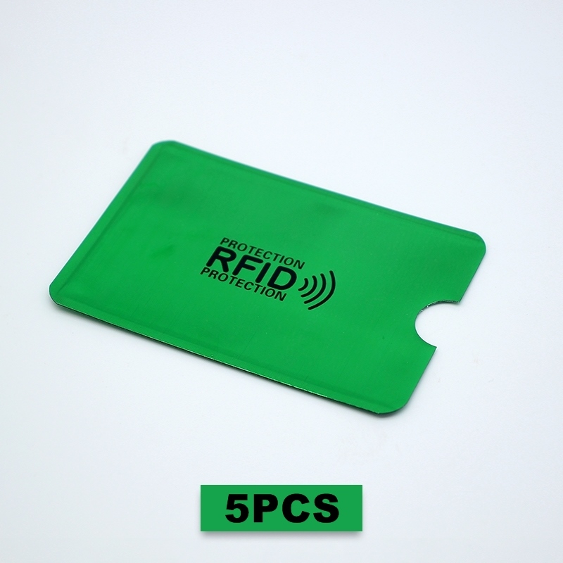 5 adet taşınabilir Anti RFID kredi kart tutucu banka kimlik kartı kapak tutucu kimlik koruyucu kılıf iş kart tutucu F094: green