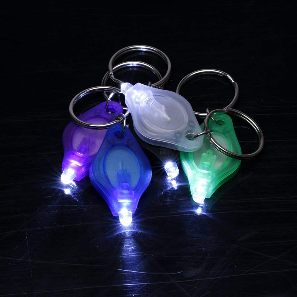 1 st mini led nyckelring ficklampa ultra ljus led nyckelring liten bärbar nyckel r-ing uv ljus fackla med krok för promenader camping