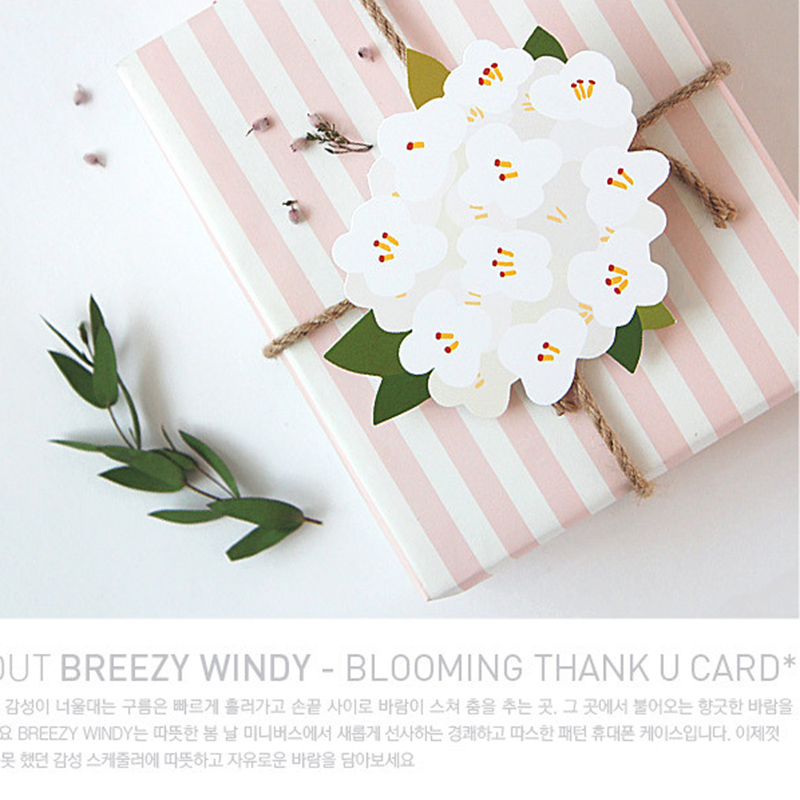 1 seal sticker+1 card+1 envelope/set flower greeting card thank you card birthday christmas envelope stationery