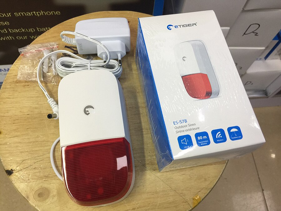 wireless 100dB high decibel outdoor strobe siren lound alarm noise garage backyard siren etiger ES-S7B