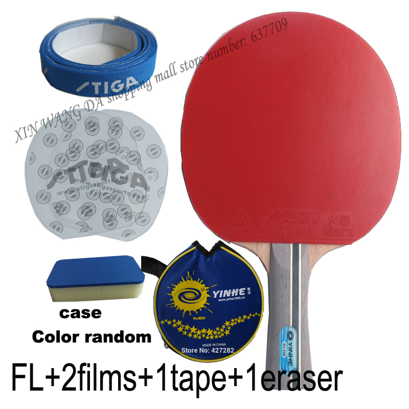 Yinhe-Children's Ping Pong Racket, Table Tennis finished Racket, Pimples in Training, 4 Stars, Player, 04B: Red