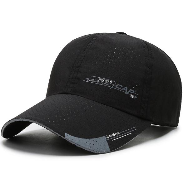 Zonnehoed  gs008 outdoor snel drogende sportpet ademende hardlooppet voor bergbeklimmen heren dames uv-bescherming zonnekap: Zwart