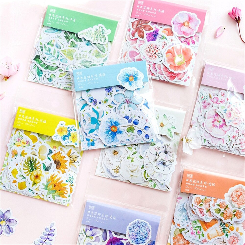 10 Pcs Water Kleur Bloemen Stickers Dagelijkse Planner Scrapbook En Kids Craft Bloem Decals