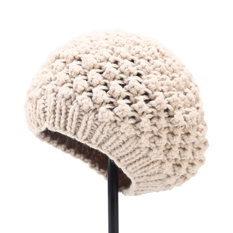 Hat #39 håndlavet ananas mønster baret retro græskar hat efterår og vinter vild varm maler hat