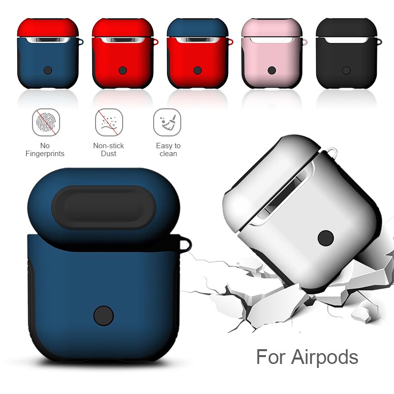 2 in1 TPU + PC Della Cassa Auricolare Capa Borsette Per Apple AirPods 1 2 di Protezione Della Copertura Della Pelle di Accessori per AirPods polvere Della Protezione Sticker