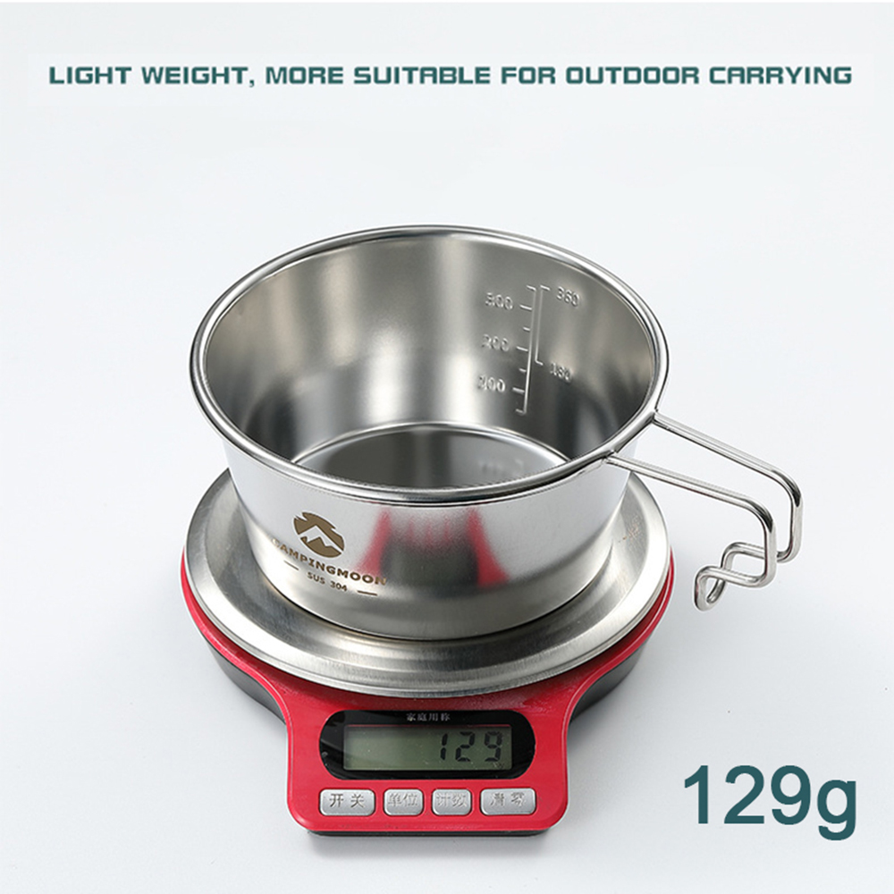 Campingmoon Roestvrij Staal Camping Sierra Cup Lichtgewicht Compacte Camping Pot Wandelen Koffie Mok Kom Cup Outdoor Servies