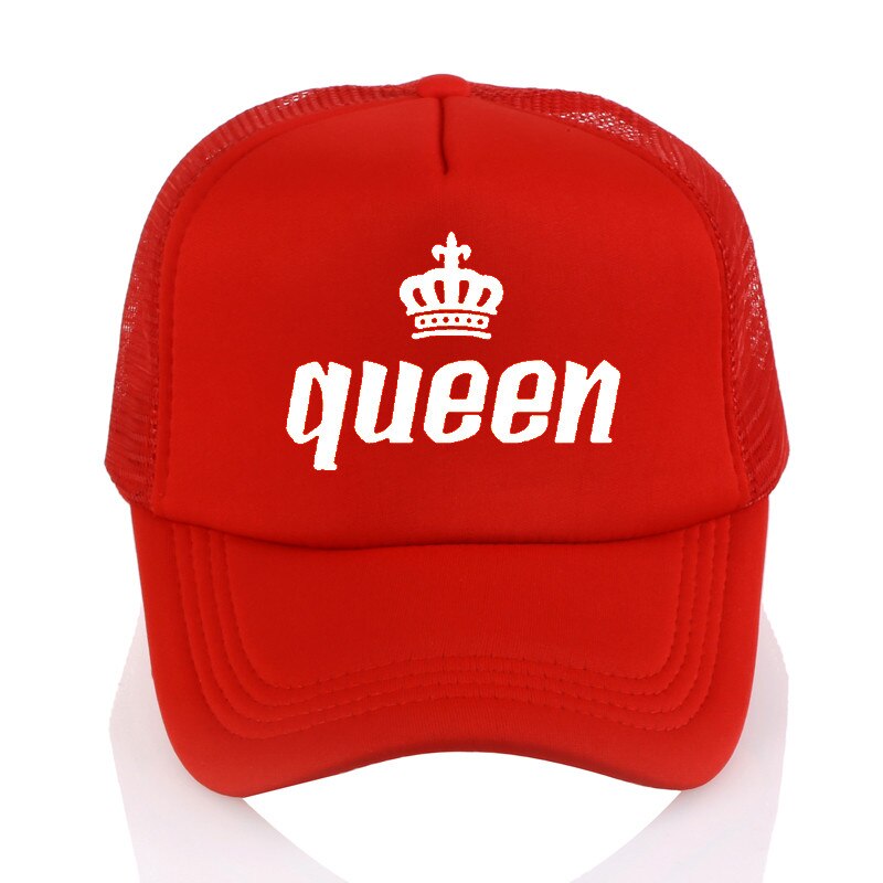 king queen cap crown Print baseball Caps Men Women Summer Visor Snapback Hat White Black Lover Trucker bone: Pink