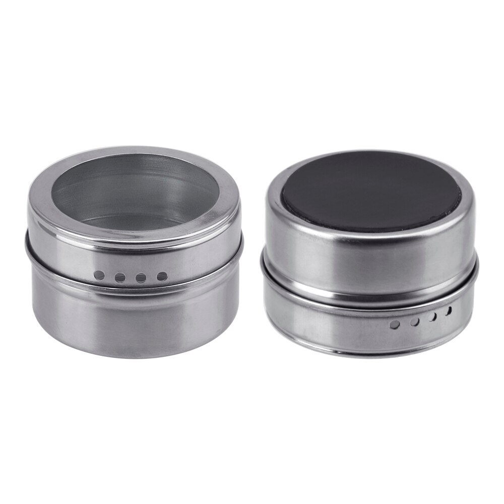 HILIFE With Stickers Magnetic Spice Jar Set Spice Tins Spice Storage Container Pepper Seasoning Sprays Tools Stainless Steel