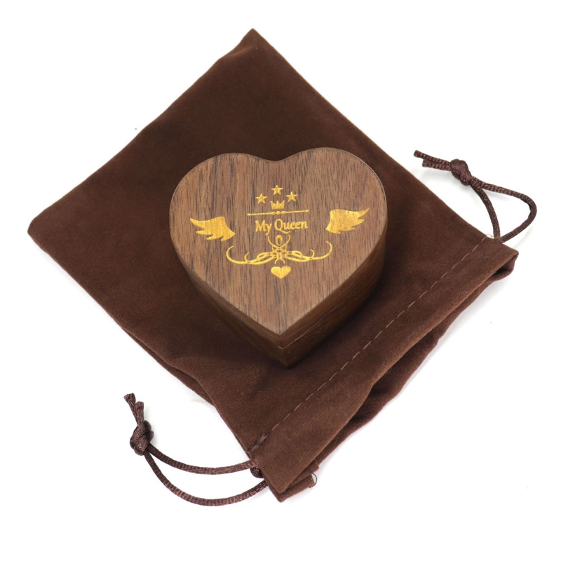 Caja de madera para anillos de compromiso, propuesta, ceremonia de boda, caja para anillos de exhibición de Joyas, caja para anillos