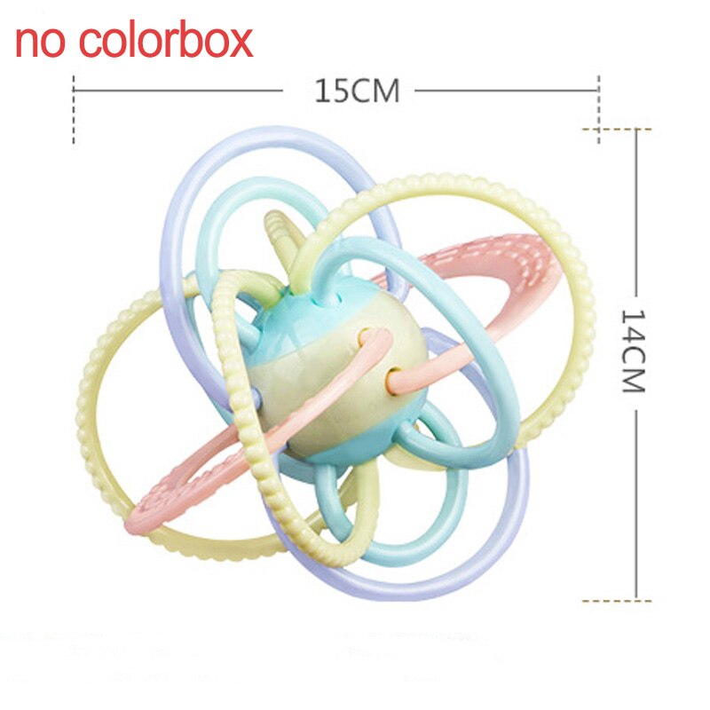 Weiche BeißRing Baby Rasseln Spielzeug für Kleinkind Kleinkind 0 12 Monate Entwickeln Hand Greifen FrüHenne Lernen Spielzeug Ring Glocke Klang Ball: BT0026-nobox